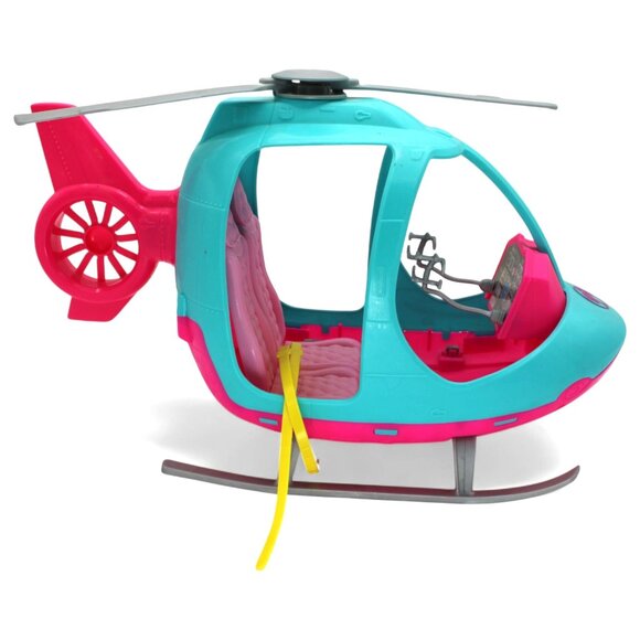 Barbie Helicopter Pink & Blue 2-Seater Toy With Spinning Rotors - Picture 4 of 10